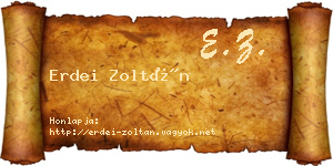 Erdei Zoltán névjegykártya